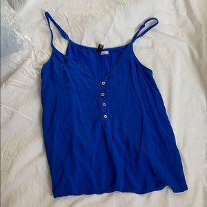 Blue cropped tank top